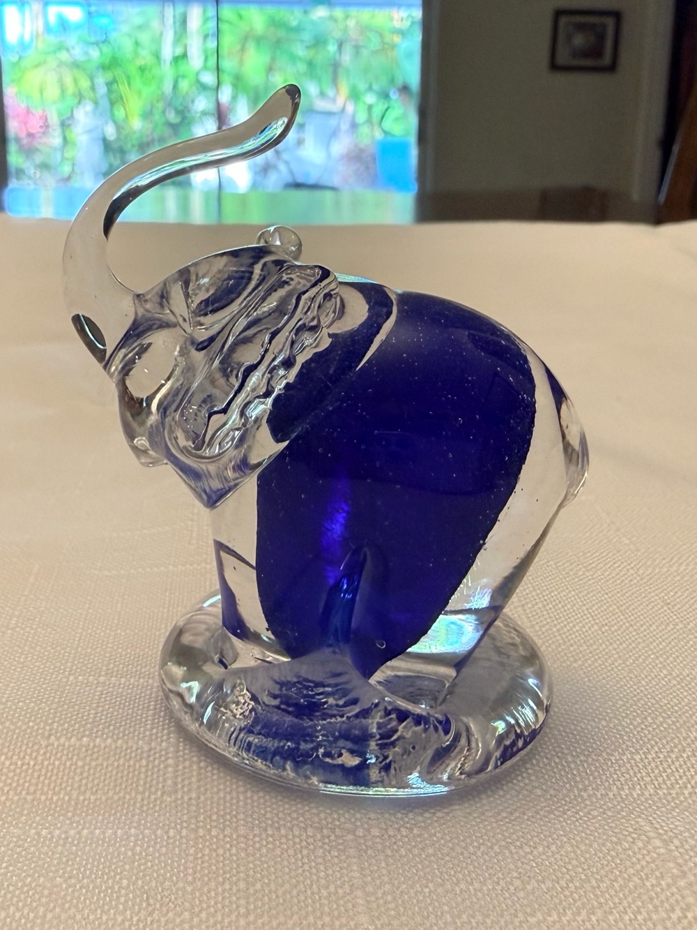 Espoon Taidelasi Oy Cobalt Blue Glass Elephant Handmade in Finland